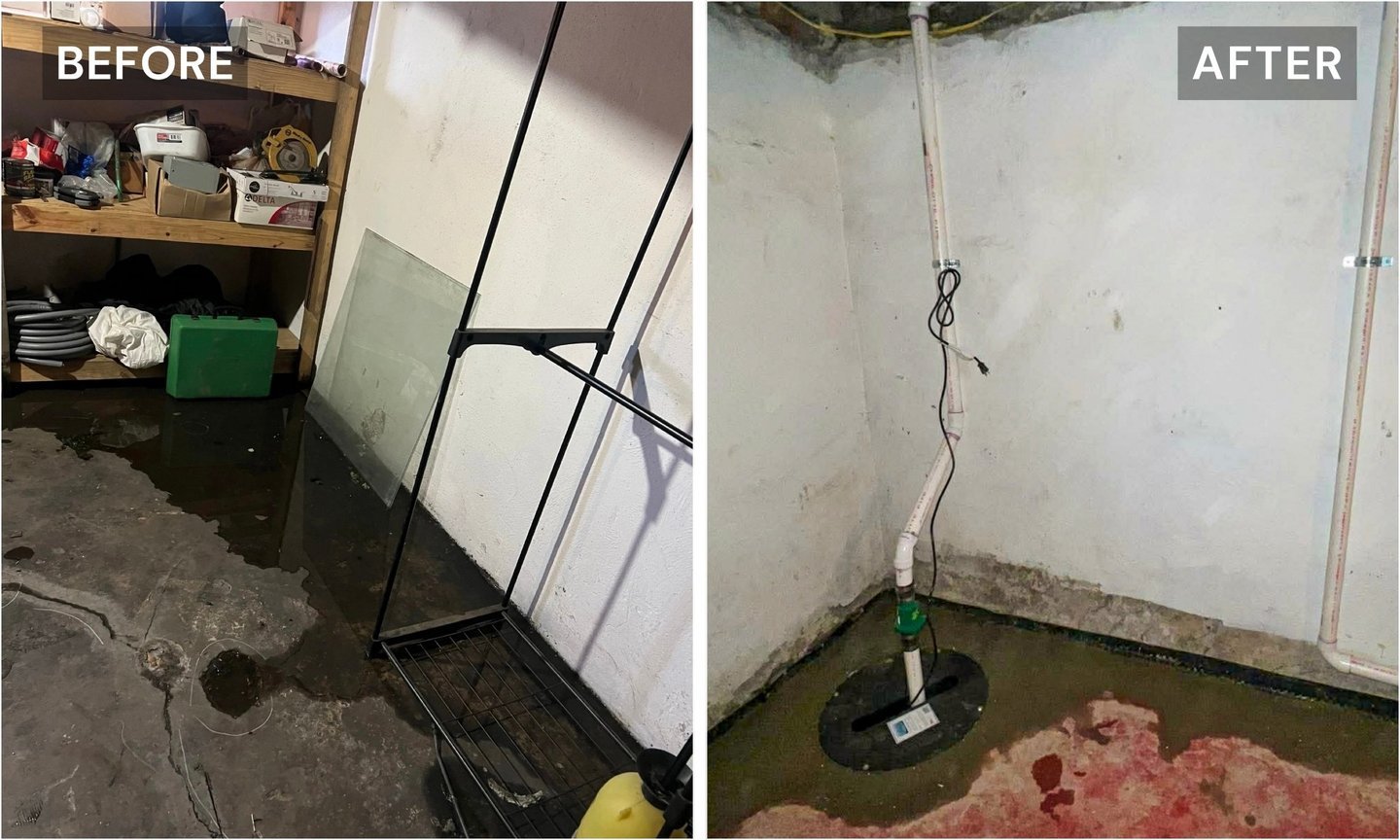 Crawlspace before and after
